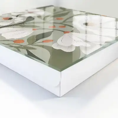 Designová skříňka na klíče Květiny béžové