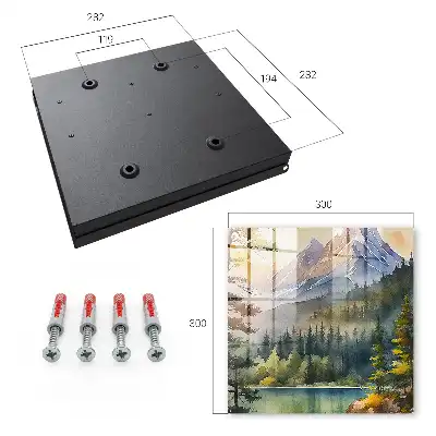 Designová skříňka na klíče Horská krajina