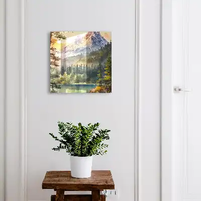 Designová skříňka na klíče Horská krajina