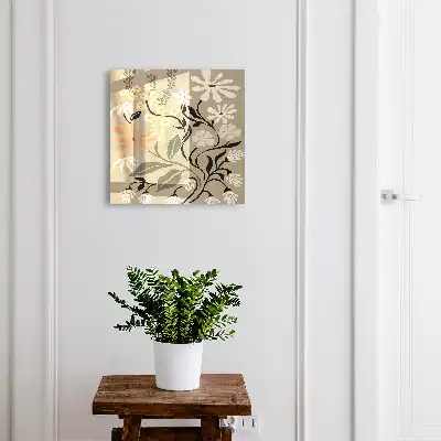 Designová skříňka na klíče Květinový motiv