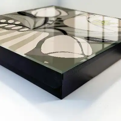 Designová skříňka na klíče Béžové květiny