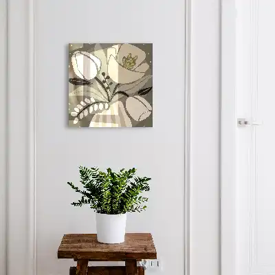 Designová skříňka na klíče Béžové květiny