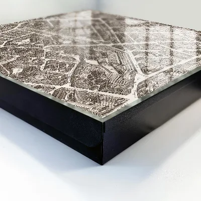 Designová skříňka na klíče s motivem mapy města