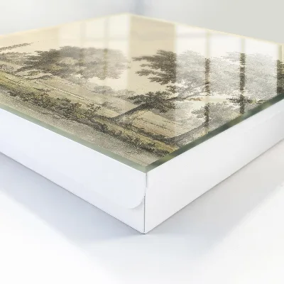 Designová skříňka na klíče s motivem parku s pagodou
