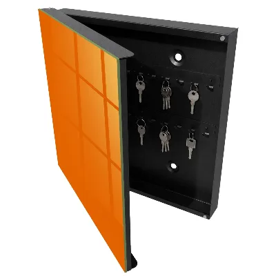 Designová skříňka na klíče v oranžovém provedení