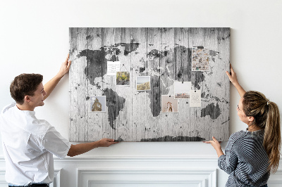 Nástěnka Mapa světa na dřevě