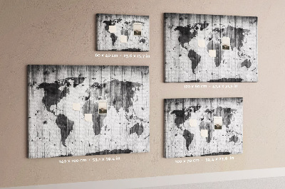 Nástěnka Mapa světa na dřevě