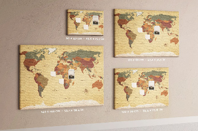Korková nástěnka Mapa vintage světa