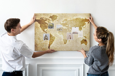 Korková nástěnka Stará mapa světa