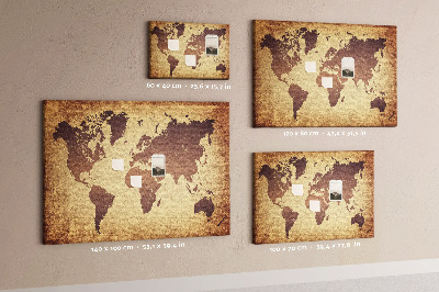 Nástěnka korková Stará mapa světa