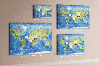 Korková nástěnka Mapa světa