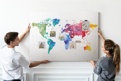 Nástěnka korková Mapa světa