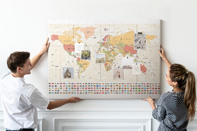 Korková nástěnka Projekt mapy světa