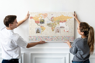 Korková nástěnka Projekt mapy světa