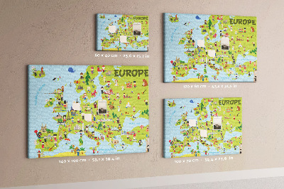 Korková nástěnka Mapa světa s vlajkami
