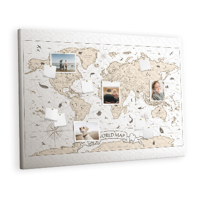 Nástěnka Mapa vintage světa