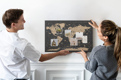 Nástěnka na zeď Mapa vintage světa