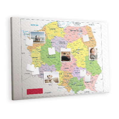 Korková nástěnka Mapa polska