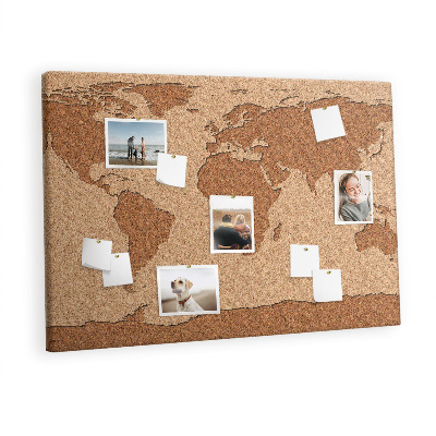Nástěnka Mapa světa z cork