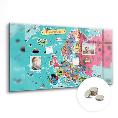 Magnetická tabule pro děti Mapa evropy