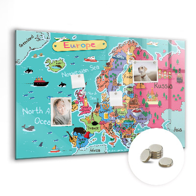 Magnetická tabule pro děti Mapa evropy