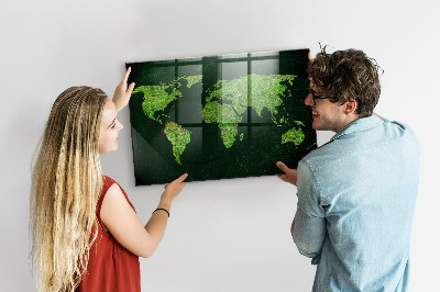 Magnetická tabule pro děti Travnatá mapa světa