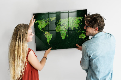 Magnetická tabule pro děti Travnatá mapa světa