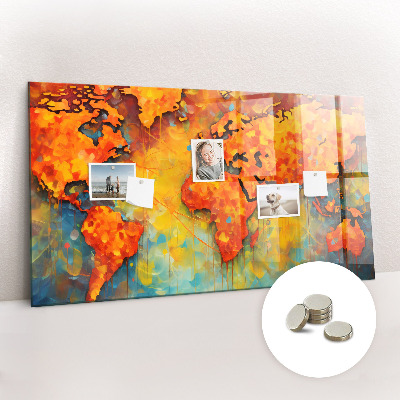 Magnetická tabule pro děti Dekorativní mapa světa