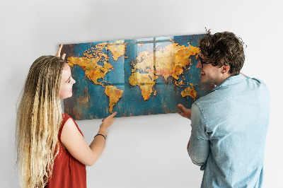 Magnetická tabule pro děti Dekorativní mapa světa