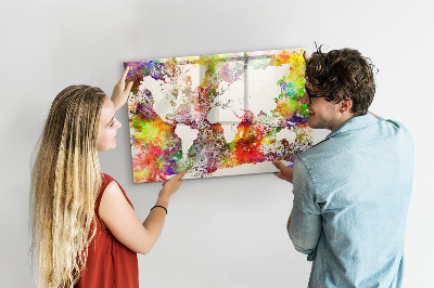 Magnetická tabule pro děti Akvarel mapa světa