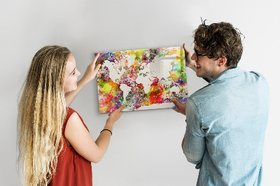 Magnetická tabule pro děti Akvarel mapa světa