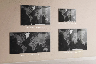 Magnetická tabule pro děti Černá mapa světa