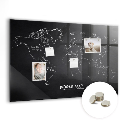 Magnetická tabule pro děti Země na mapě světa