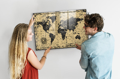 Magnetická tabule pro děti Vintage mapa světa