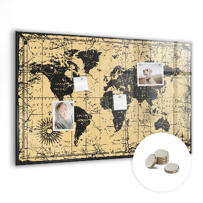 Magnetická tabule pro děti Vintage mapa světa
