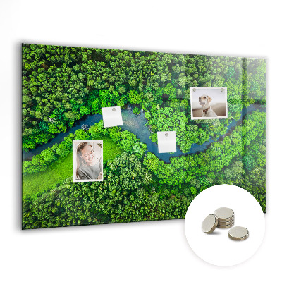 Magnetická tabule na magnety Řeka v lese
