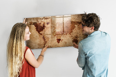 Magnetická tabule pro děti Stará mapa světa