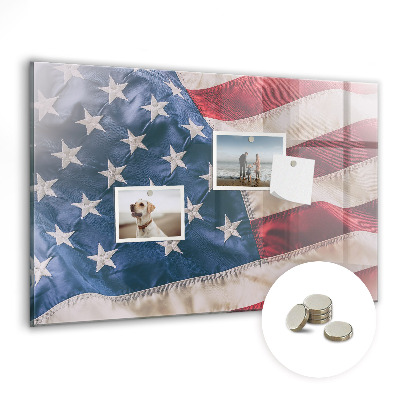 Skleněná magnetická tabule Americká vlajka