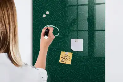 Magnetická psací tabule se vzorem listnatých linií