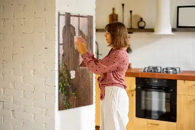 Magnetická kreslící tabule v designu rustikálního dřeva
