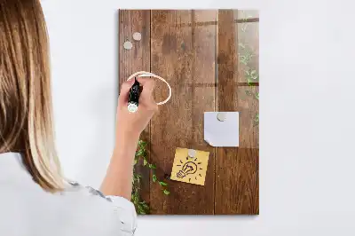 Magnetická kreslící tabule v designu rustikálního dřeva