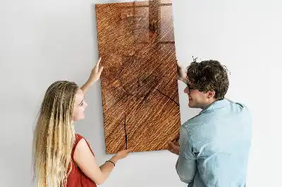 Magnetická psací tabule v dekoru teplého dřeva