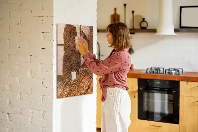 Magnetická psací tabule v dekoru teplého dřeva
