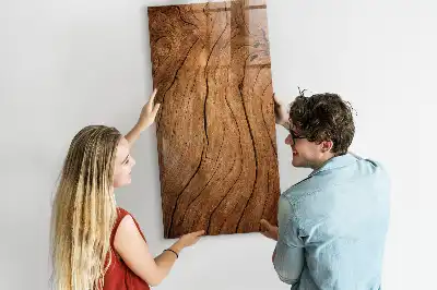 Magnetická psací tabule v dekoru starého dřeva