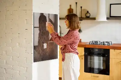 Magnetická psací tabule tmavé dřevo