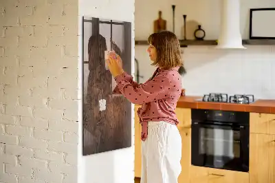 Magnetická psací tabule tmavé dřevo