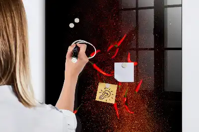 Magnetická psací tabule s motivem pálivých papriček