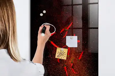 Magnetická psací tabule s motivem pálivých papriček