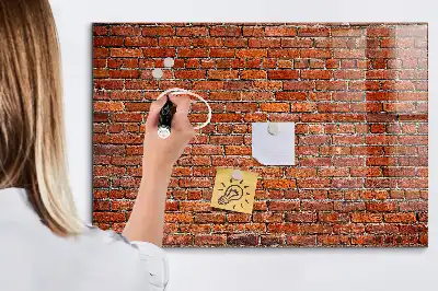 Magnetická popisovací tabule se vzorem staré cihlové zdi