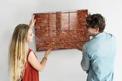 Magnetická popisovací tabule se vzorem staré cihlové zdi